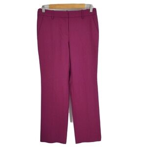 New J Crew Womens Cafe Trouser Pants 100% Wool Purple Size 2P Petite